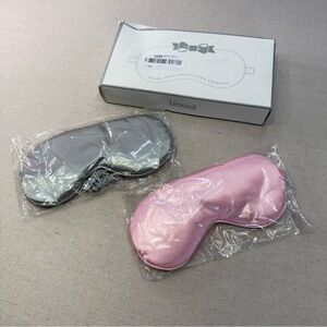 Sleep Mask 2 Pack Silk Eye Cover Soft Satin Blindfold Elastic Strap - NWT